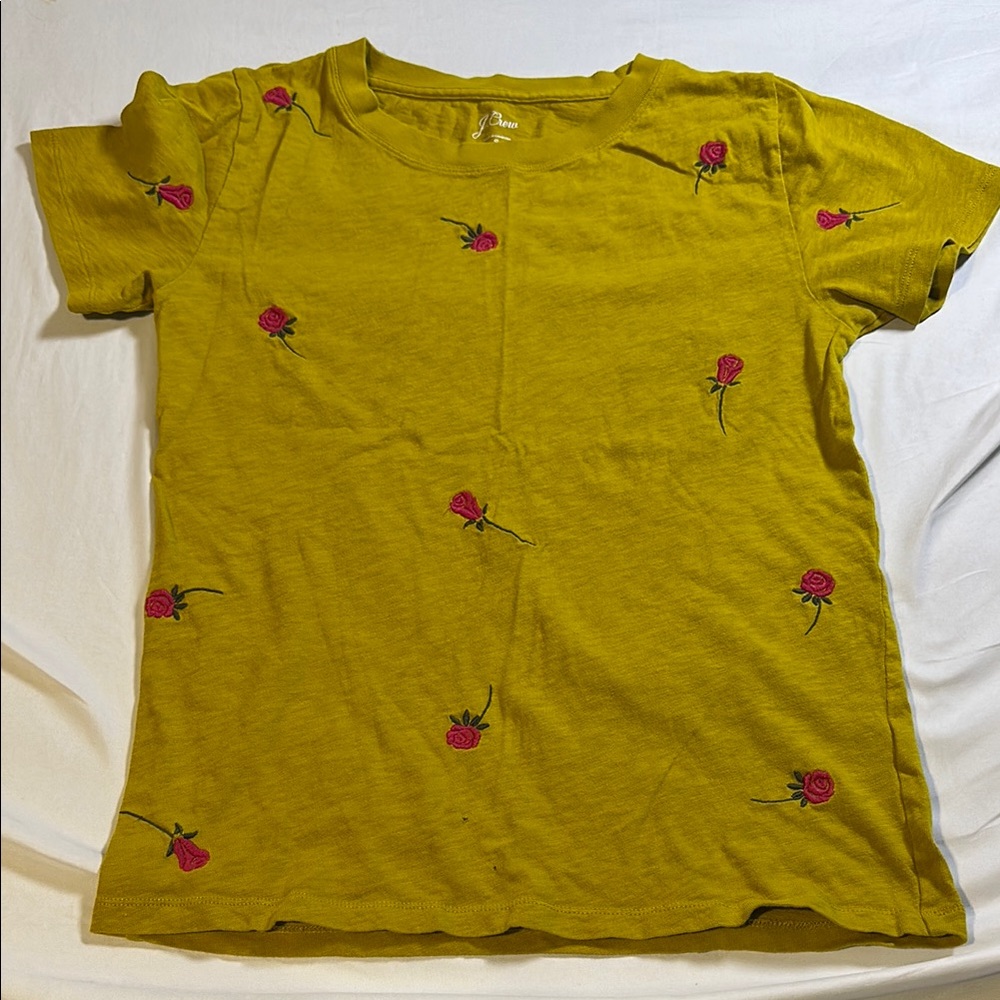 J. Crew Yellow and Red Short Sleeve Tee